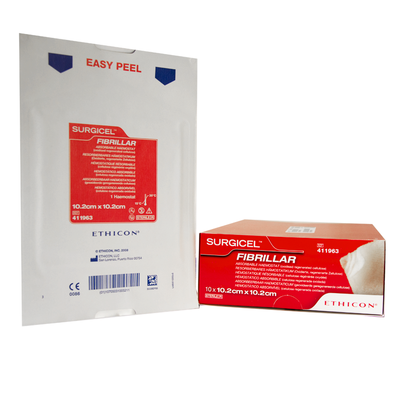 411963 Surgicel Fibrillar гемостатичний матеріал, 10,2 смx10,2 см (4х4 дюйма)